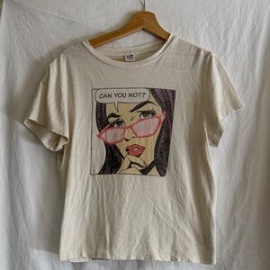 Re/Done  Can You Not? Tee with Pop Art Design